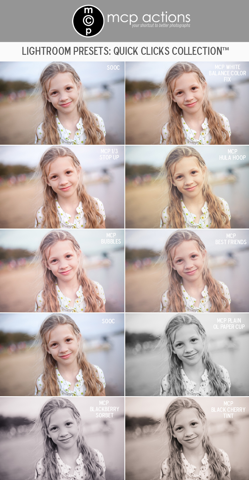 These are just a few of some of the building blocks, quick clicks color and quick clicks black and white presets. When I ran the presets on the photo…